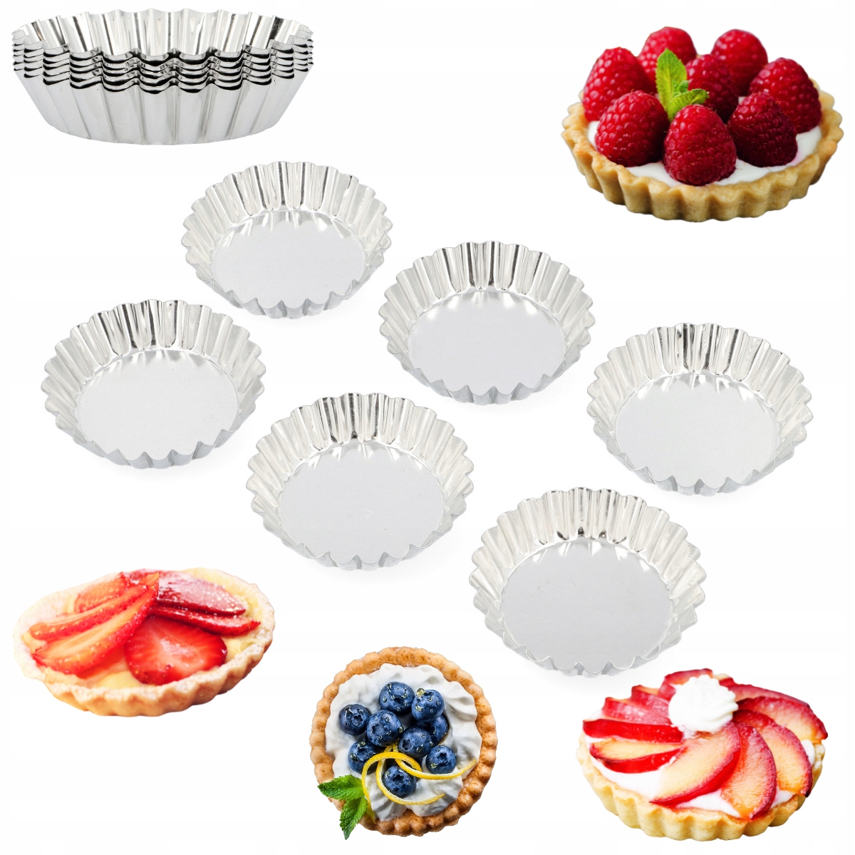 

Foremki do Tartaletek babeczek Tarty metalowe x6