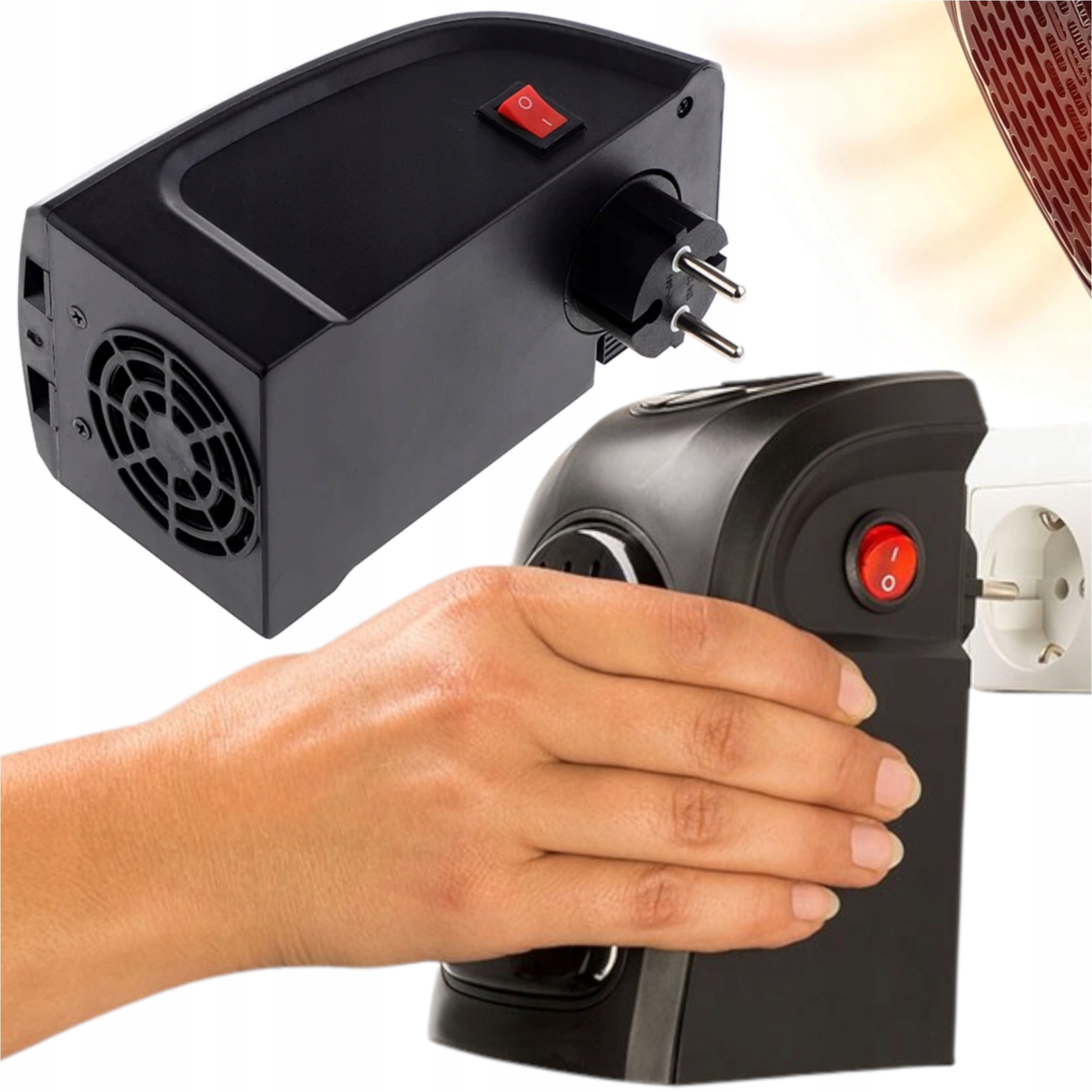 Elektryczny Grzejnik Wtykany Do Kontaktu Energooszczędna Mini Farelka