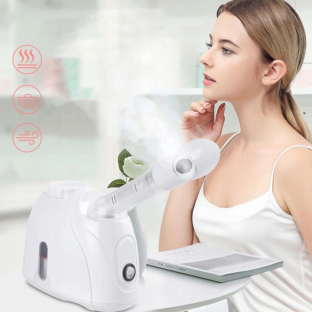 Profesionalus veido garintuvas nano joninis, su aromaterapija, su inhaliatoriumi, reguliuojamas, 350 W, baltas