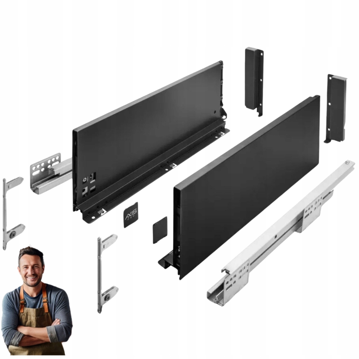 Šuplík Gtv Axis Pro 450 mm Černá Vysoká H-168 PB-AXISPRO-KPL450C2