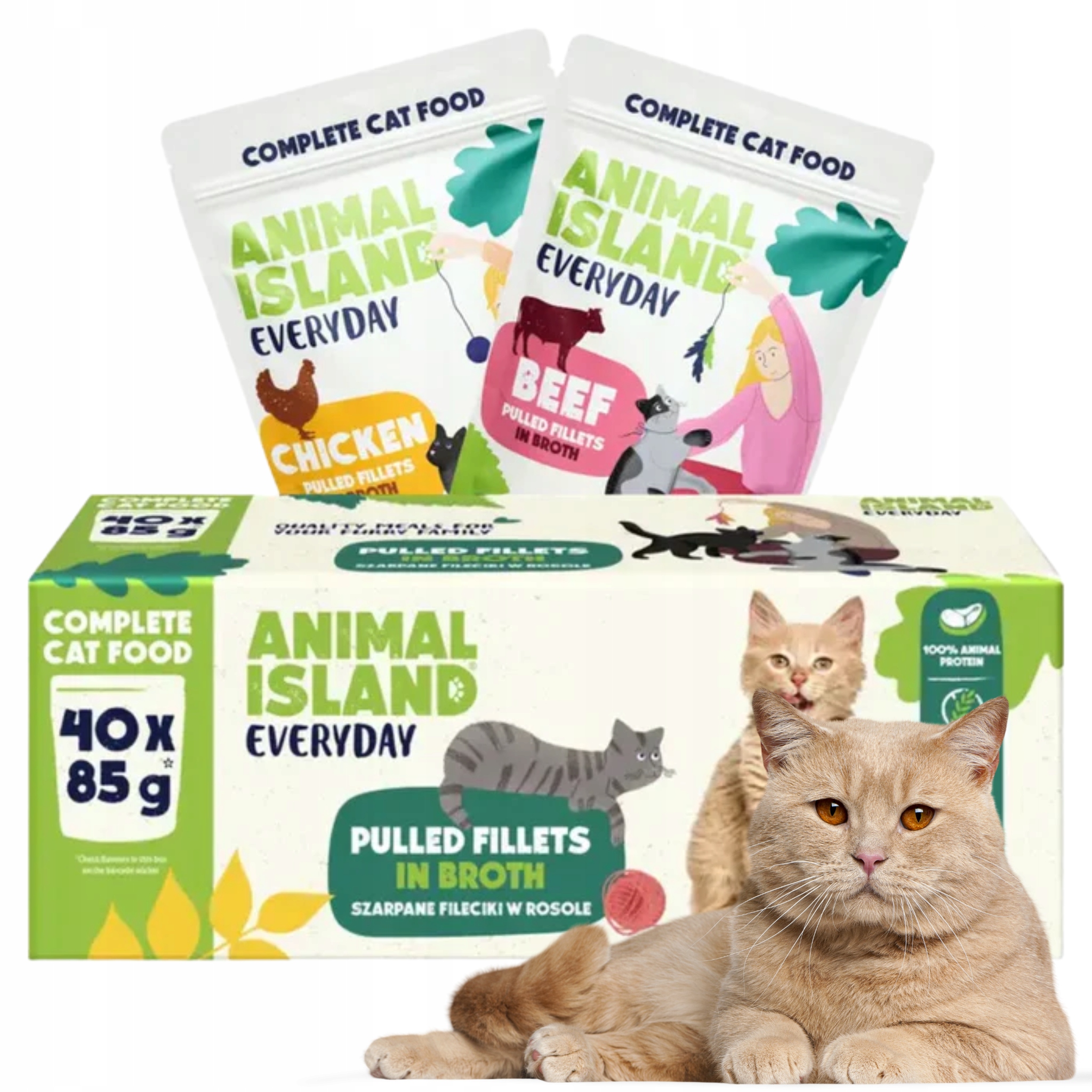 Krmivo pro kočky mokré, bezobilné, kuřecí maso Animal 40x85 g