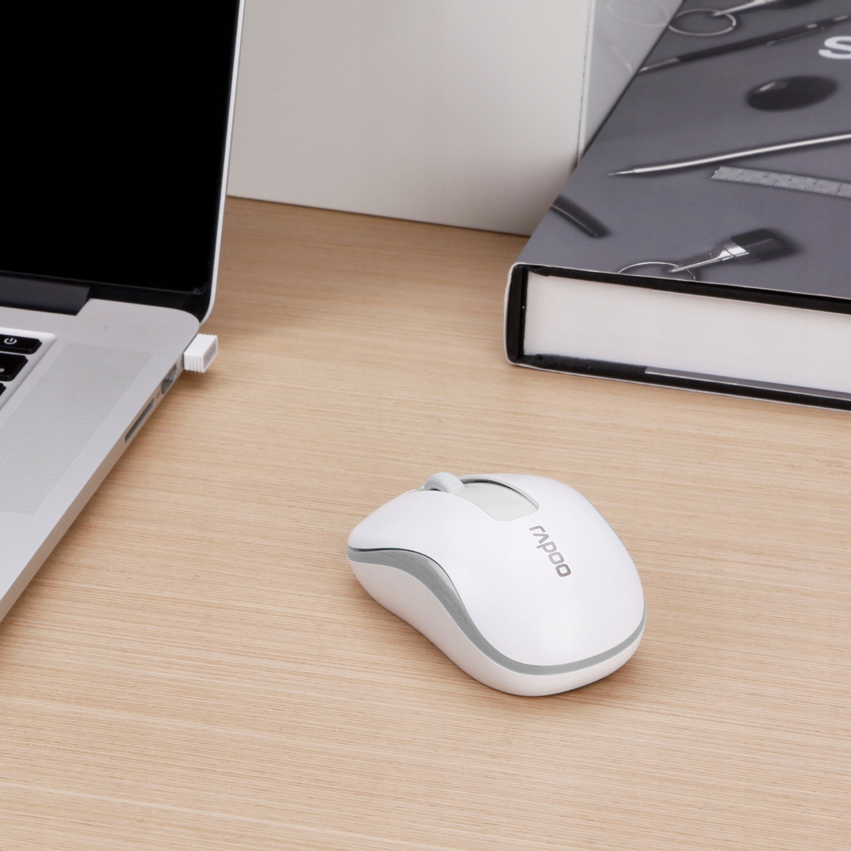 RAPOO Myszka bezprzewodowa optyczna M10PLUS/ biała Kolor biały