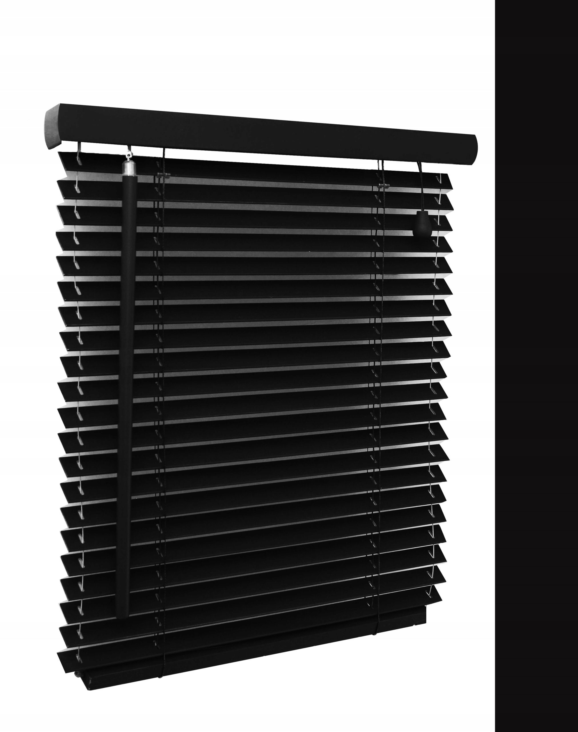 

Żaluzje Czarna Rolety Drewniane 25MM 230x100