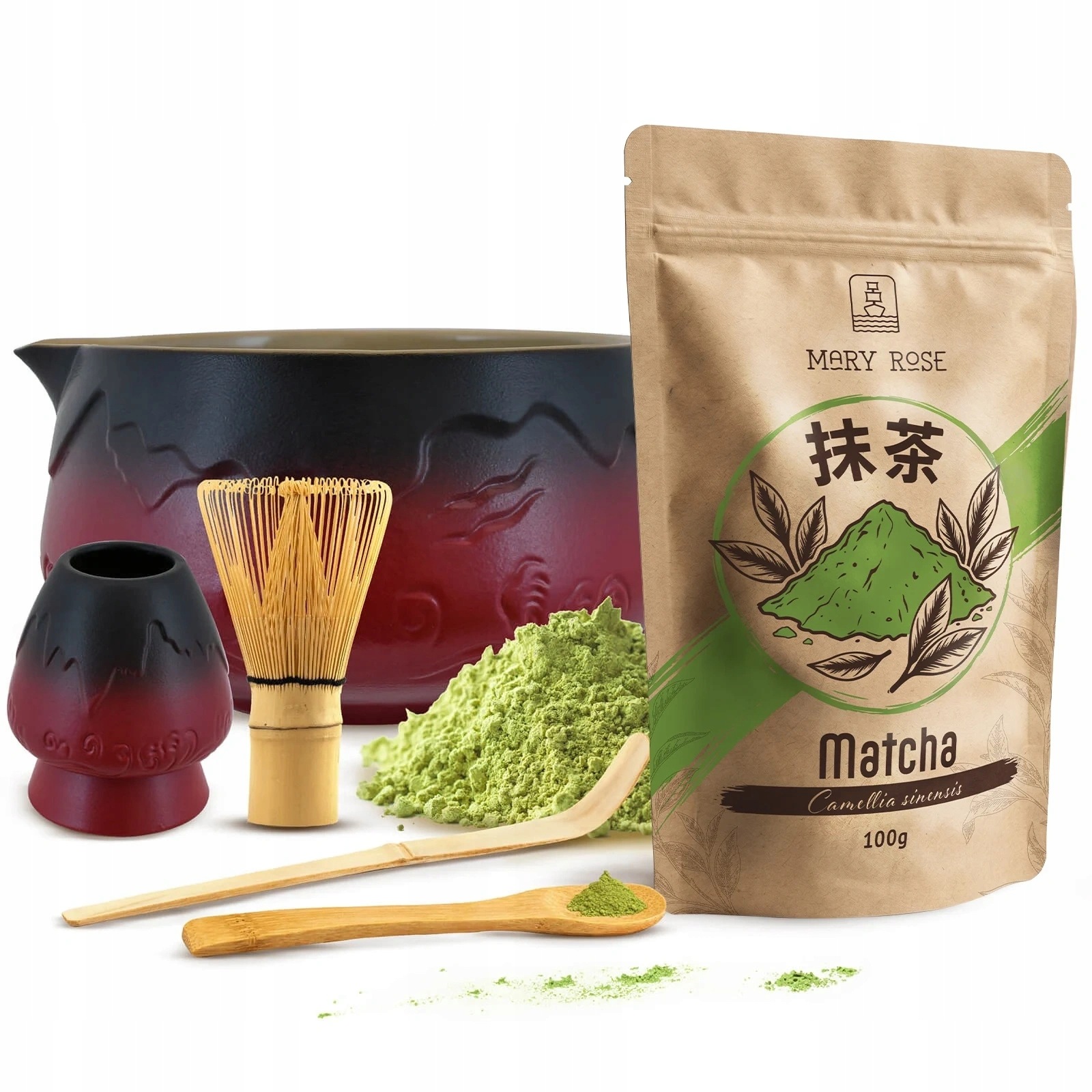 Mountain sada na vaření Matchy Denní Matcha 100g Příslušenství Bambus