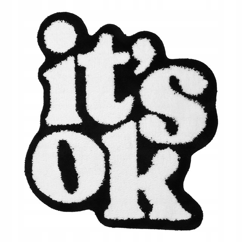 DYWANIK napis "IT'S OK" puszysty