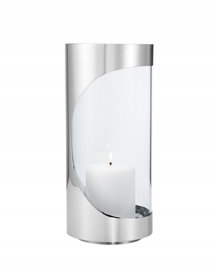 Georg Jensen Chrome Contours Lampáš 28 cm Strieborný oceľový
