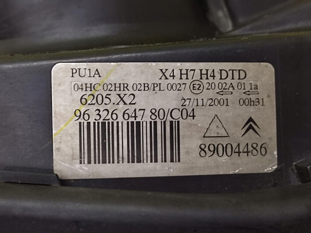 CITROEN C5 REFLEKTOR light left front 9632664780
