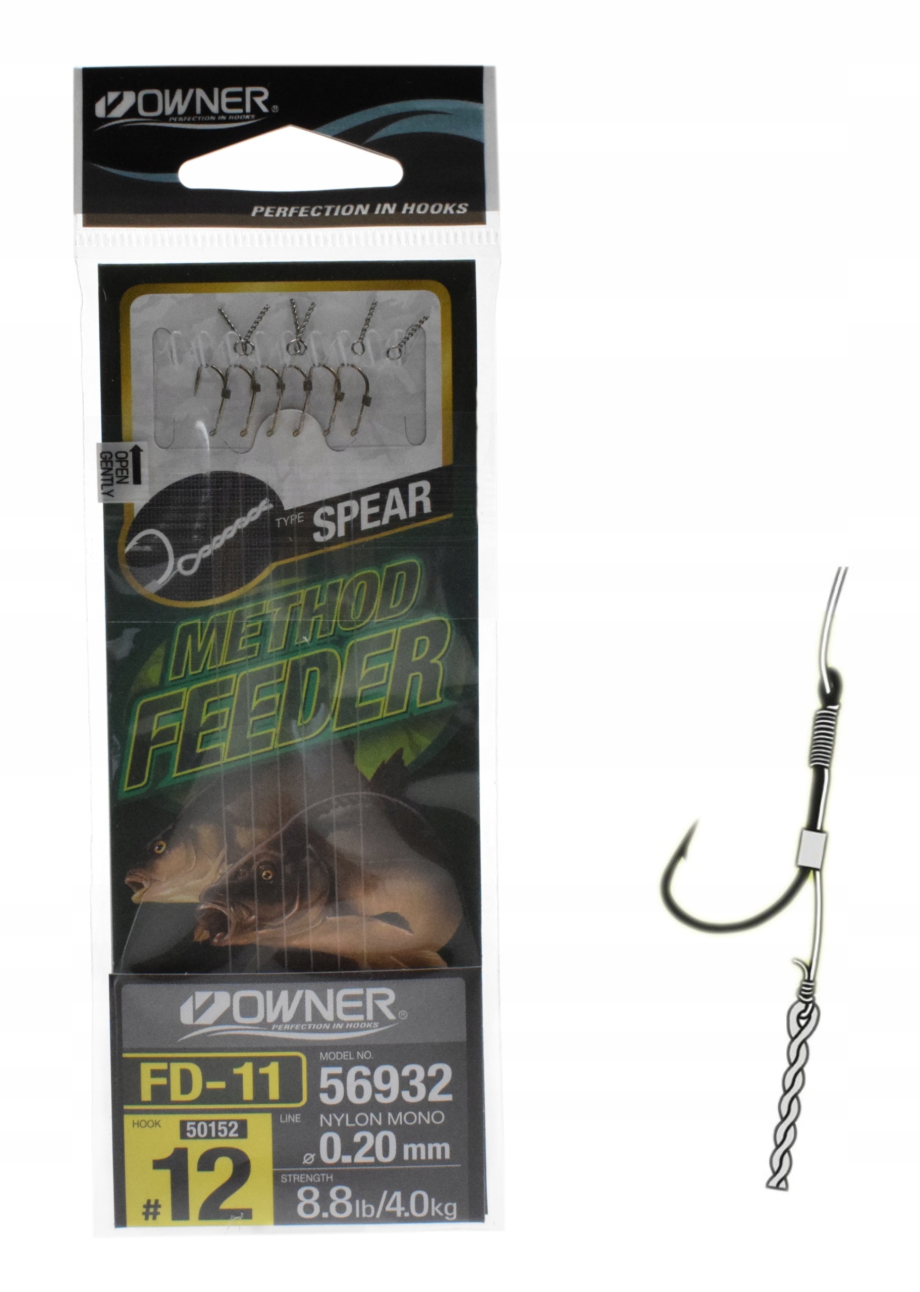 Gotowe Przypony Owner Method Feeder Wkręt Bagnet Igła Nr 12