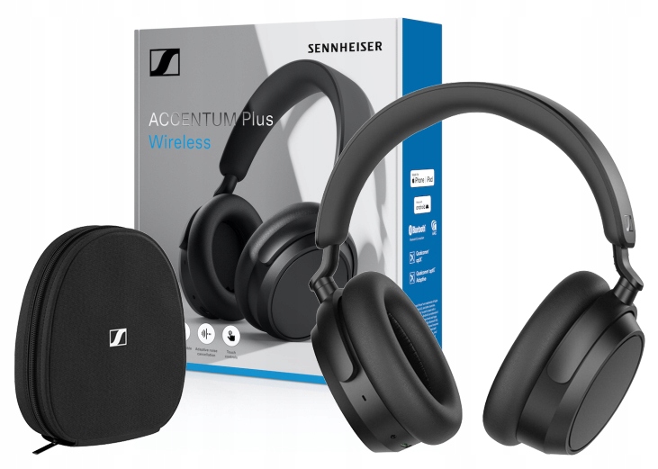 Slúchadlá Sennheiser Accentum Plus Black Hybrid Anc 50h 37mm aptX Puzdro