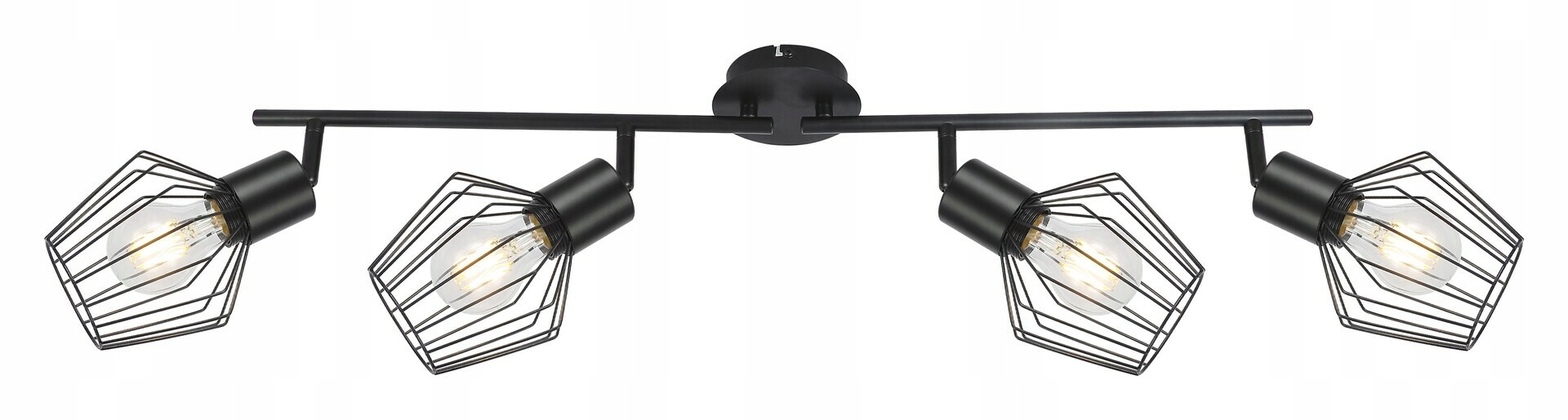 Rabalux Belano 3537 štvorbodové svietidlo E27, čierne, moderné industriálne de