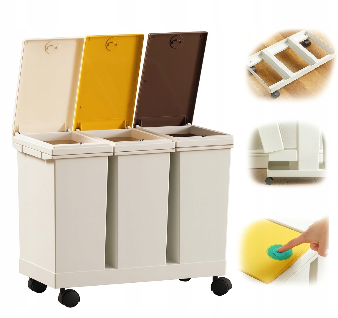 Koš na tříděný odpad 3v1 60 l (F003)