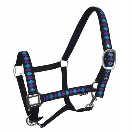 YORK X-FULL kantar dla konia podszyty romby KIMI turkus fiolet czarny