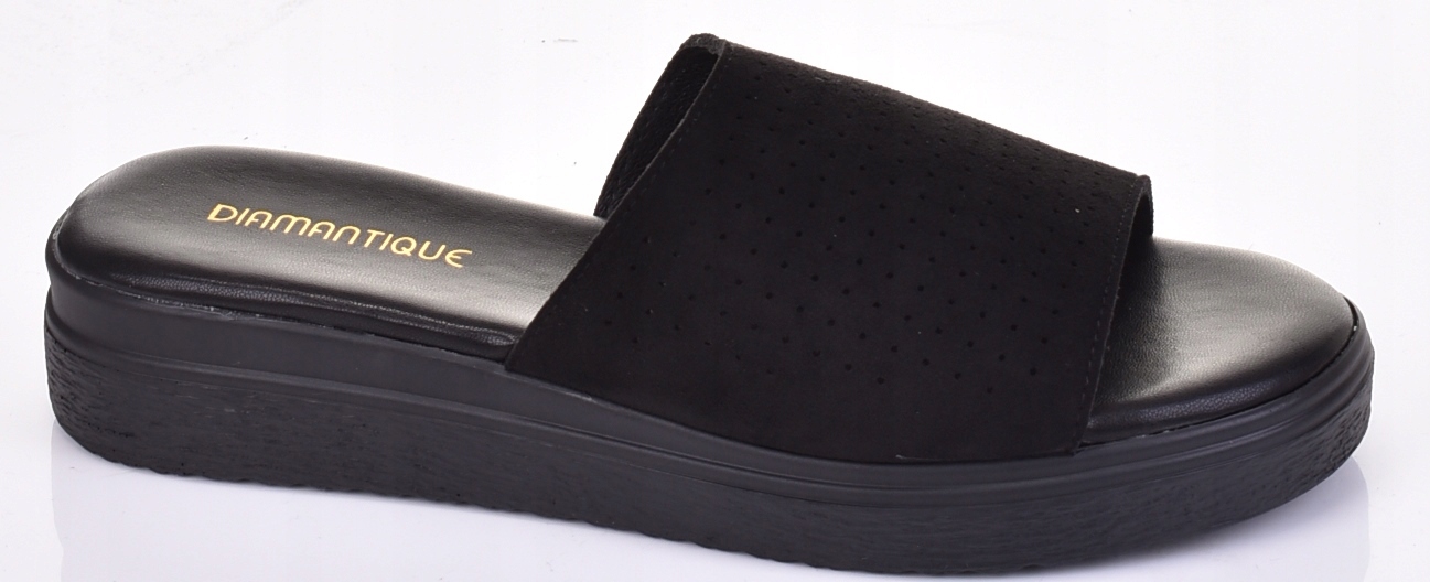 SOLIDNE KLAPKI DAMSKIE NA PLATFORMIE ZAMSZOWE WYGODNE