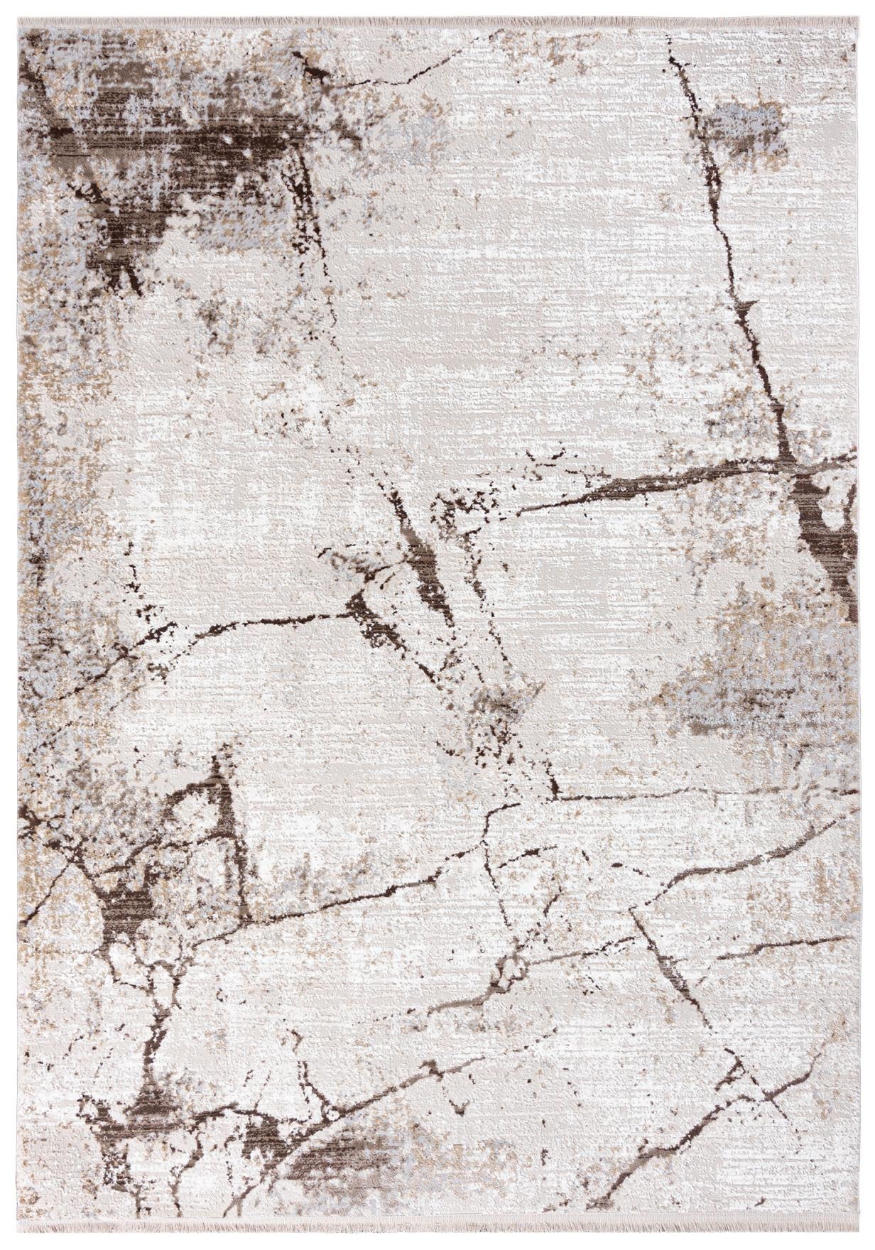 Koberec do obývacího pokoje béžový 140x200 cm abstraktní moderní měkký Oeko-Tex