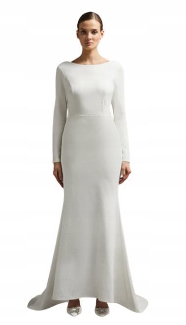 0A3E4* Coast Svatební Šaty Bílé Maxi Klasické 38 38 3_