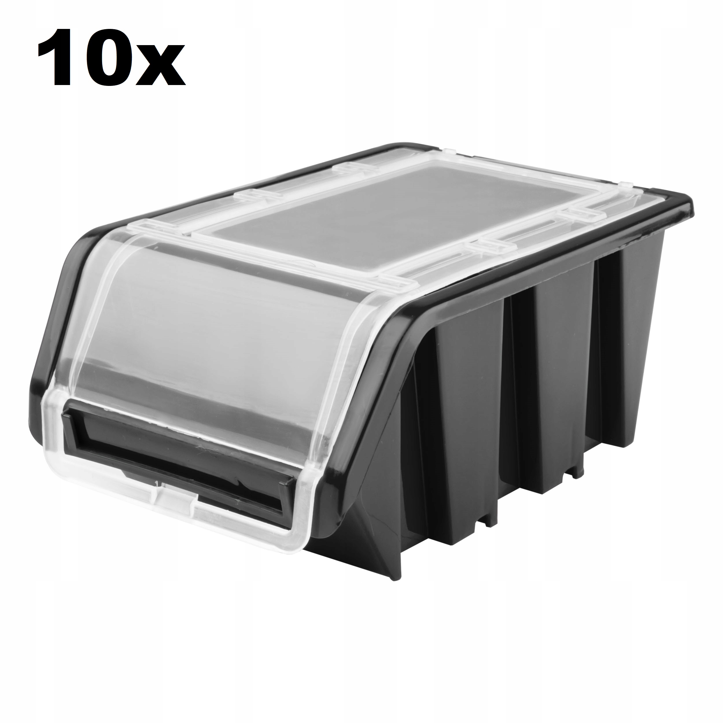 

10 x Pojemnik z pokrywą kuweta 100x155x70 czarny