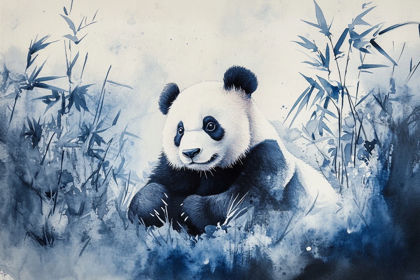 Obraz Na Plátně Canvas Grafika Zvíře Medvěd Medvídek Panda Bambus 120x80