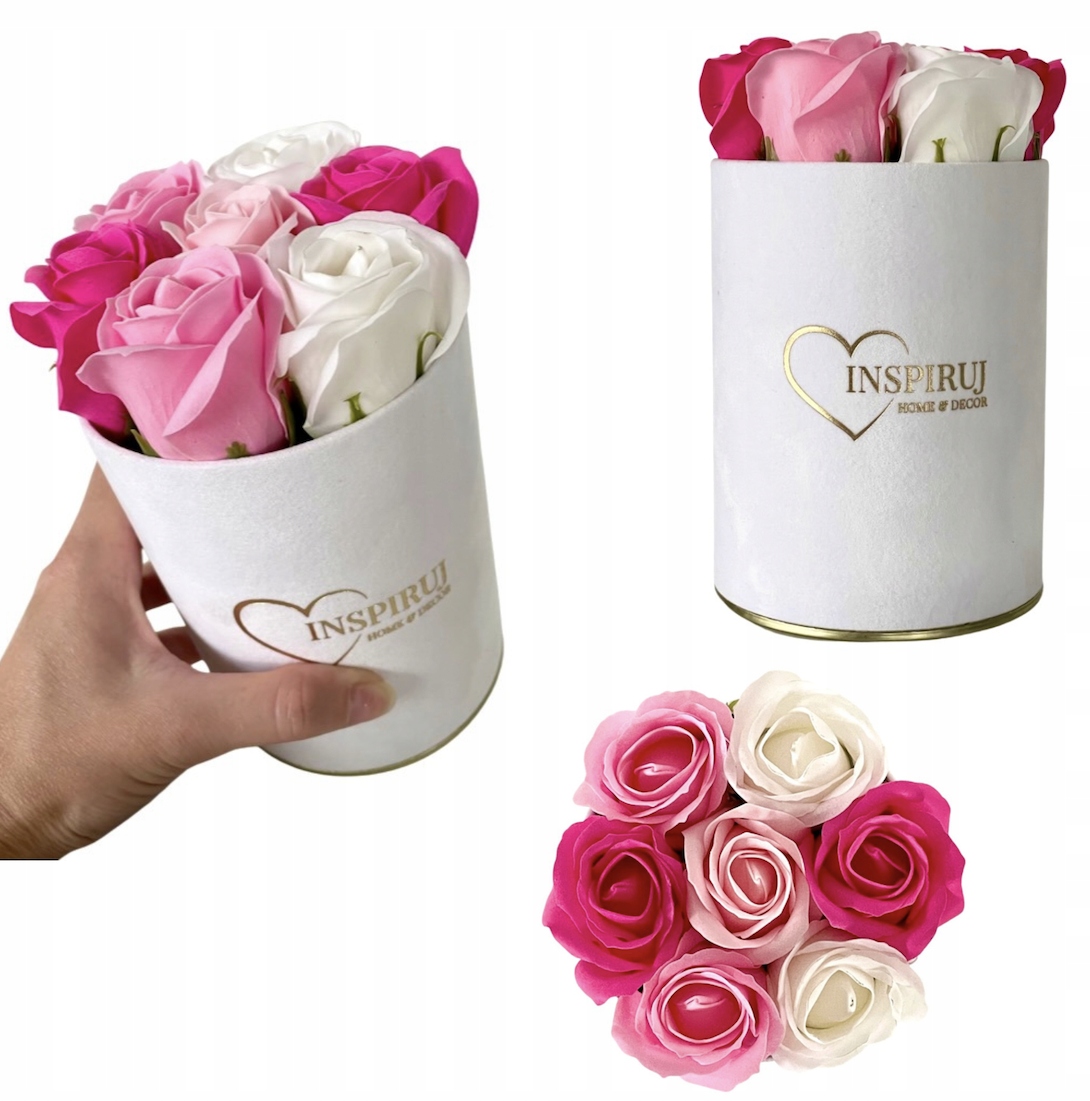 

Na Walentynki Flowerbox Róże Mydlane Róża