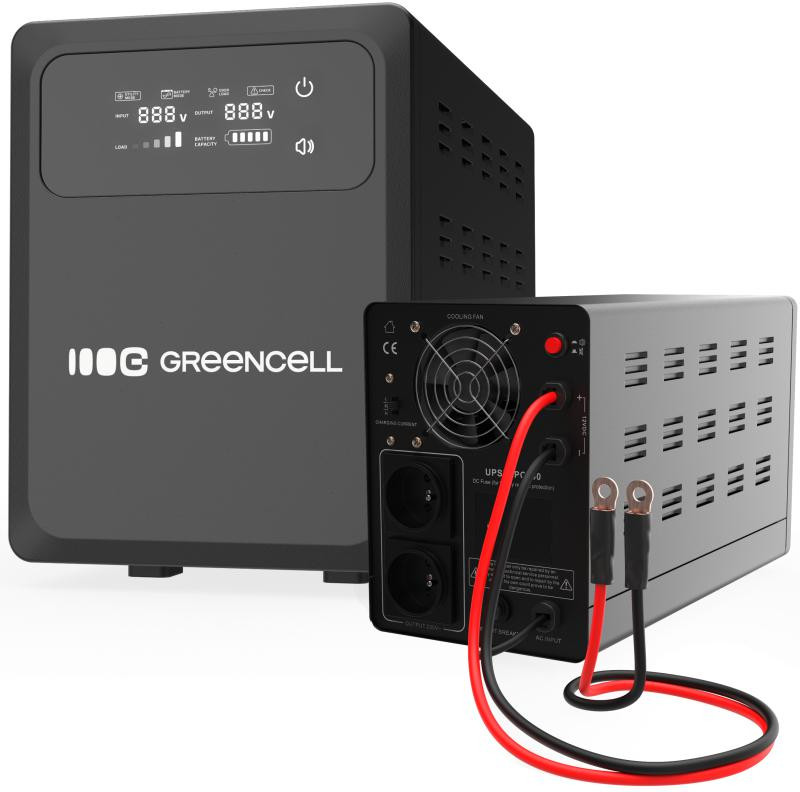 Ups Záložní Zdroj Greencell PowerCore 800VA 500W Avr 12VDC LCD