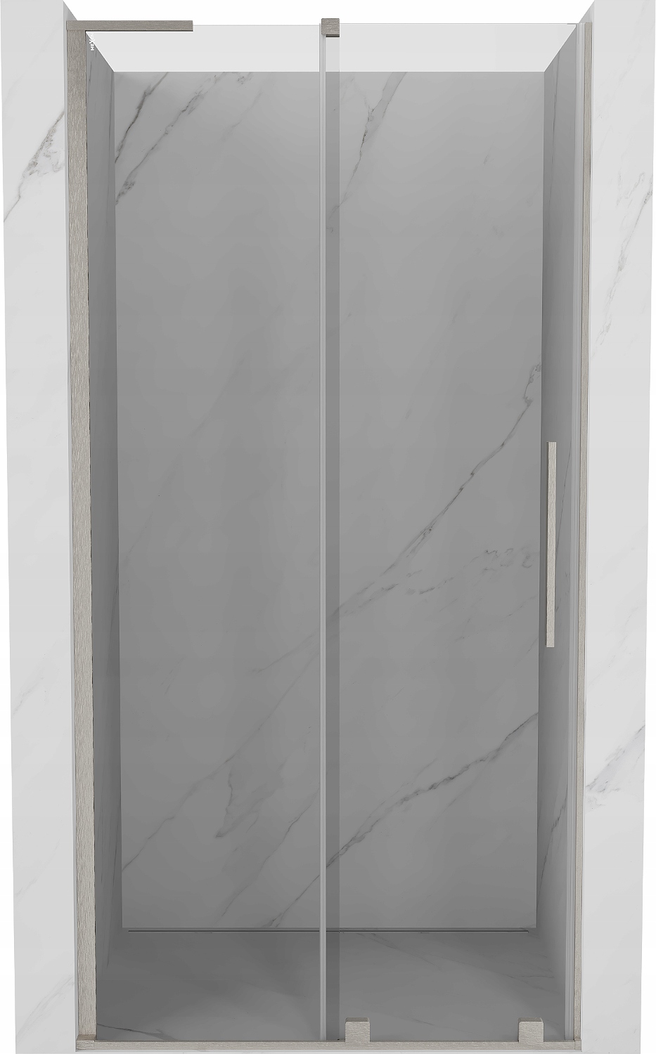 Mexen Velar L Posuvné sprchové dveře 110 cm, Nikl/Transparentní