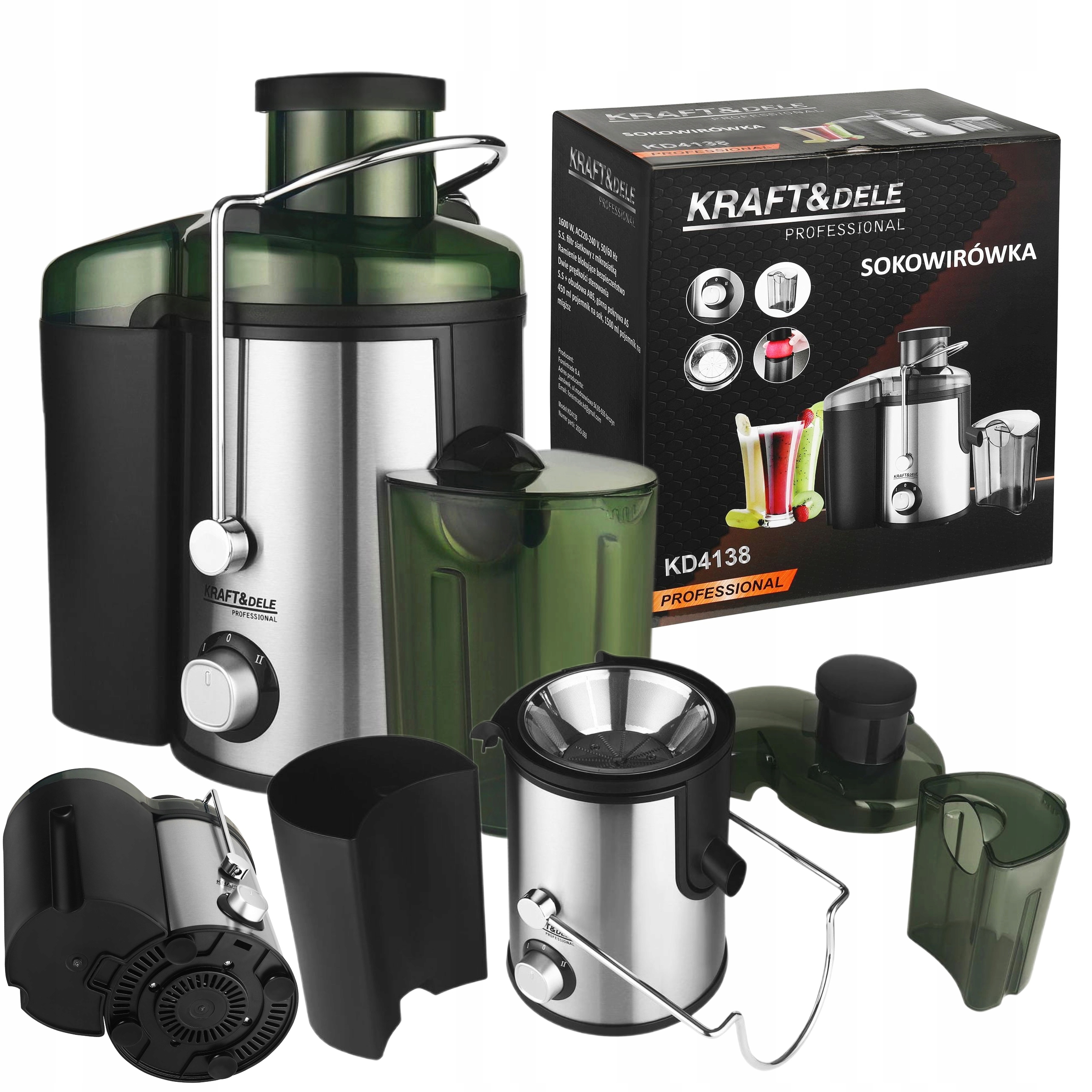 Kraft Odšťavňovač Na Odšťavňování 450 ML 1600 W Filtr S Mikrosíťkou KD4138