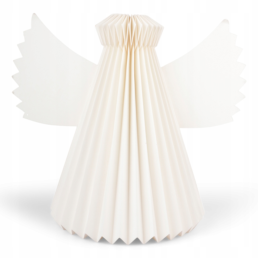 ŚWIĄTECZNA FIGURKA ANIOŁ papierowa biała wys. 35cm