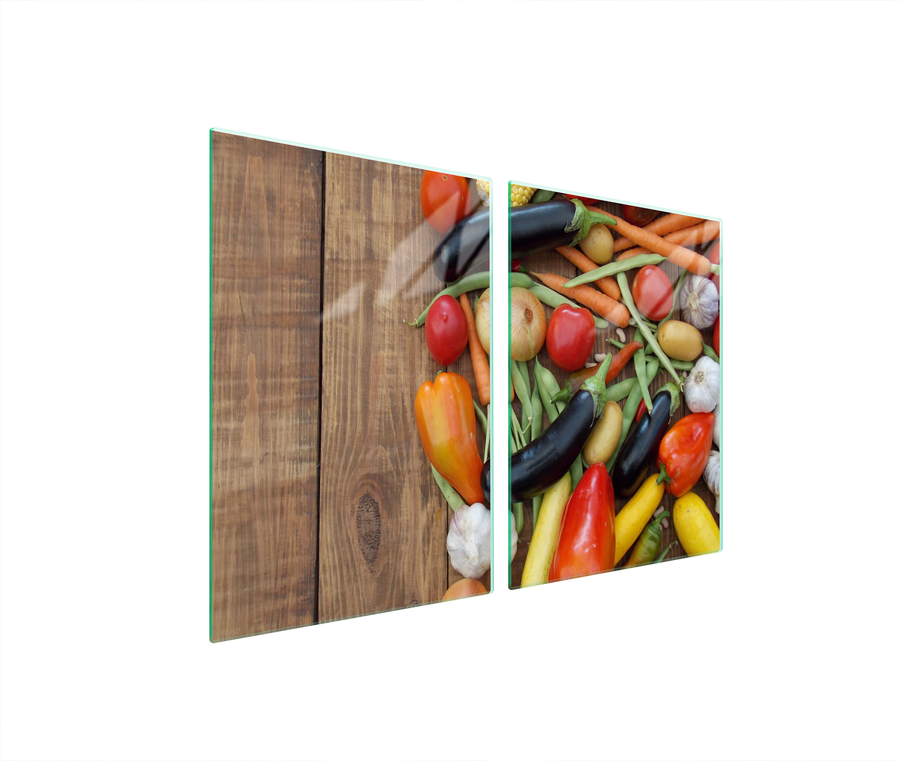 Skleněná Ochranná Deska Do Kuchyně 2x45x52 Zelenina Tvrzené Sklo