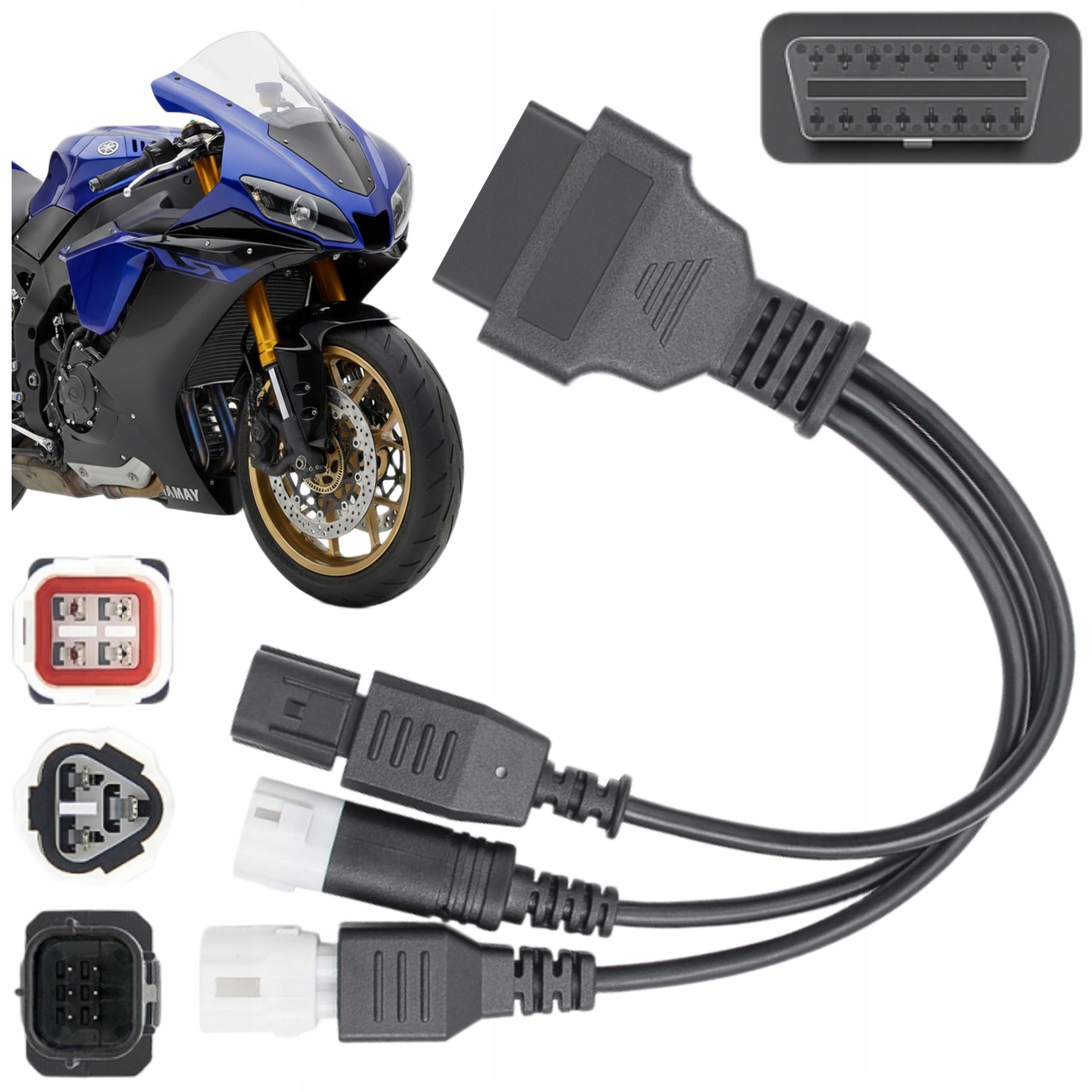 Przejściówka OBD2 3 4 6 Pin Do Yamaha Honda