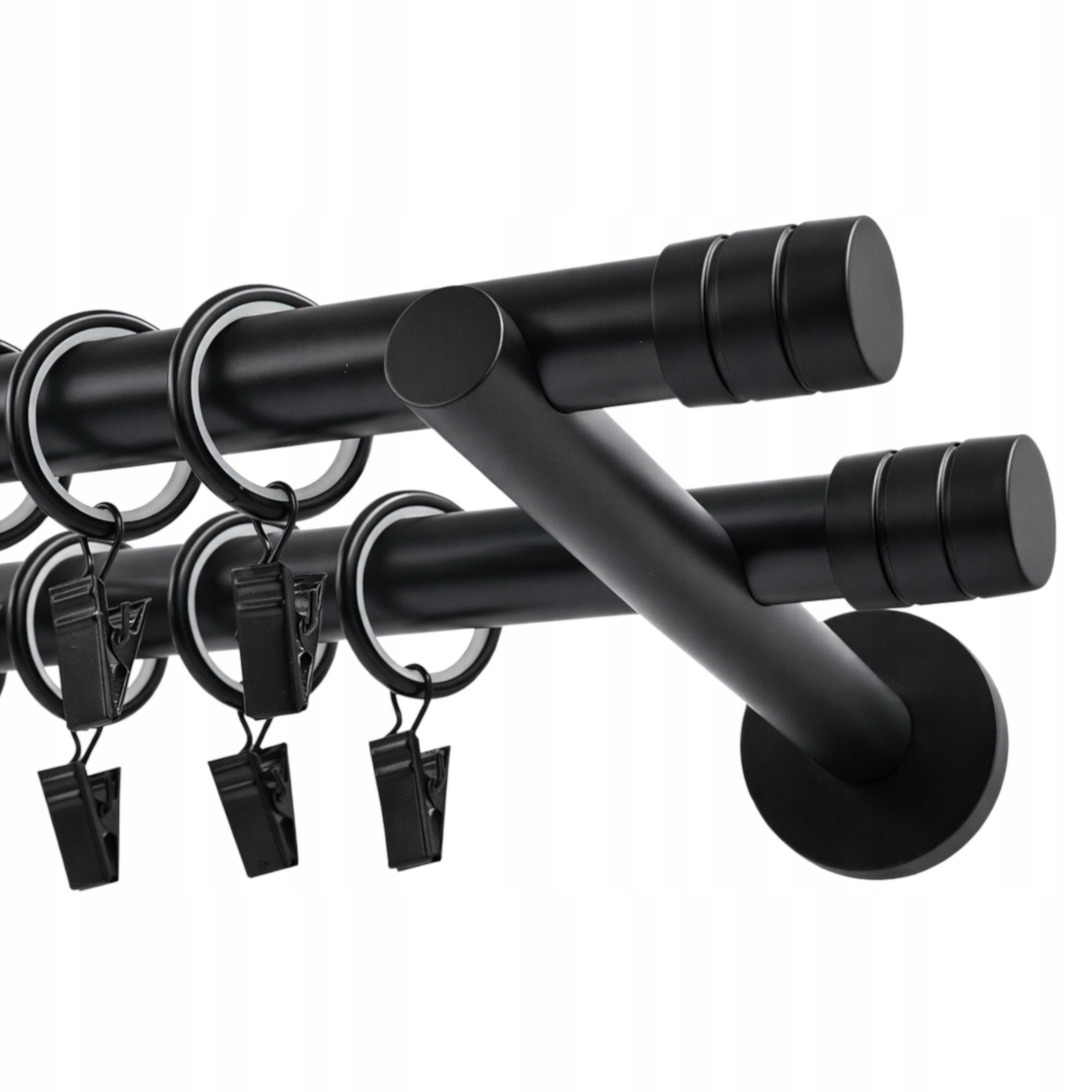 garnýž dvojitá 19 19 mm Kovový Černý Mat Fréza 200 cm