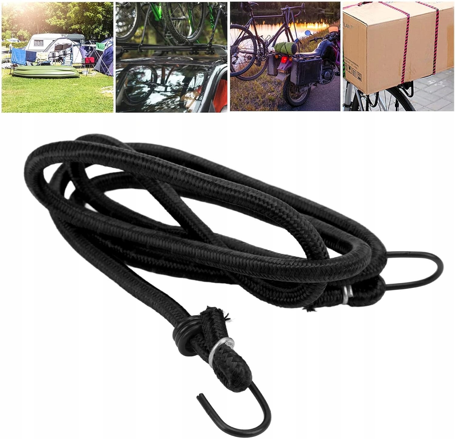 Guma Bungee Mocująca z Hakiem Linka Elastyczna Haczykiem Lina Gumowa 150cm