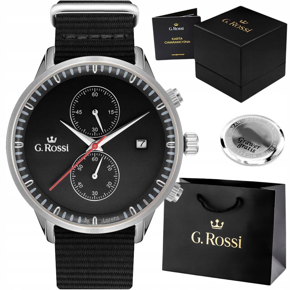 Pánské hodinky G. Rossi Exclusive – chronograf a datumovka Gravírování