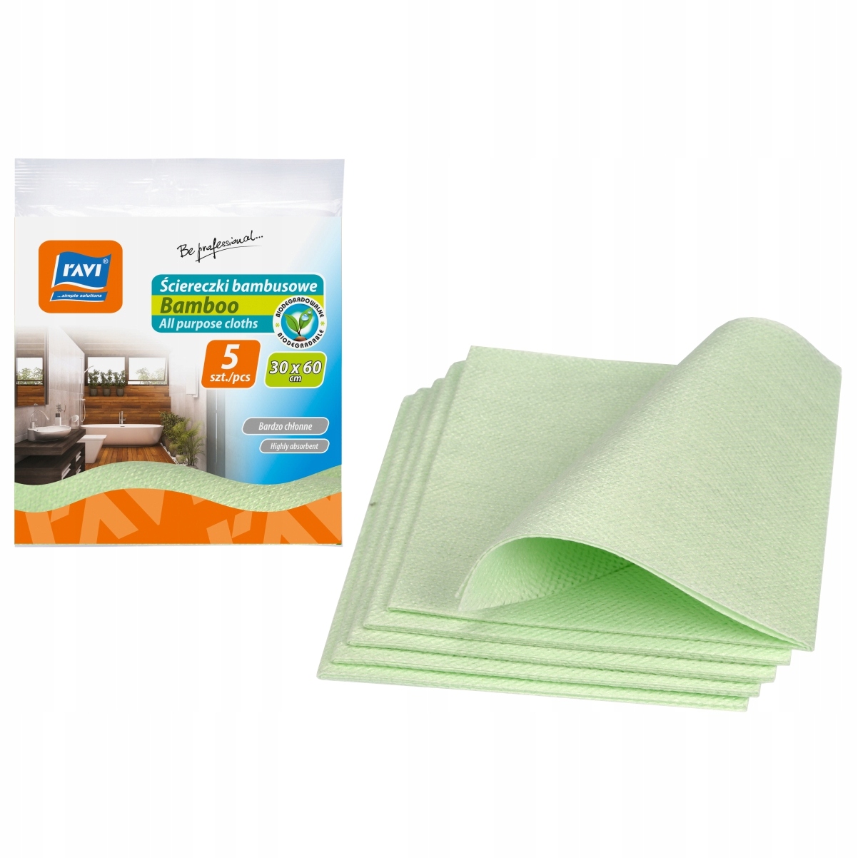 

Bamboo Ściereczki Bambusowe 100 % 5 Sztuk