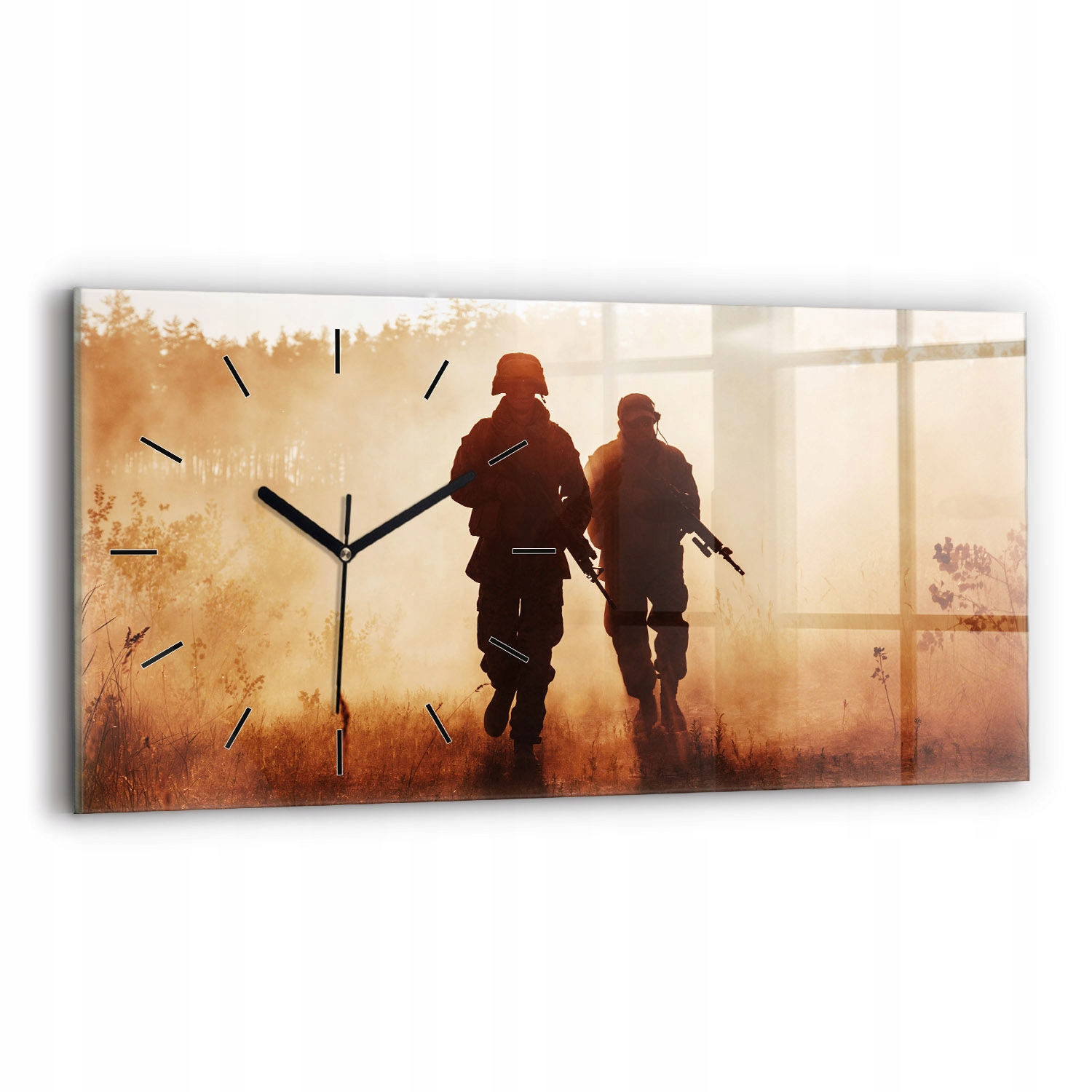 Moderní skleněné nástěnné hodiny Marines ve Spojených státech 60 cm x 30 cm