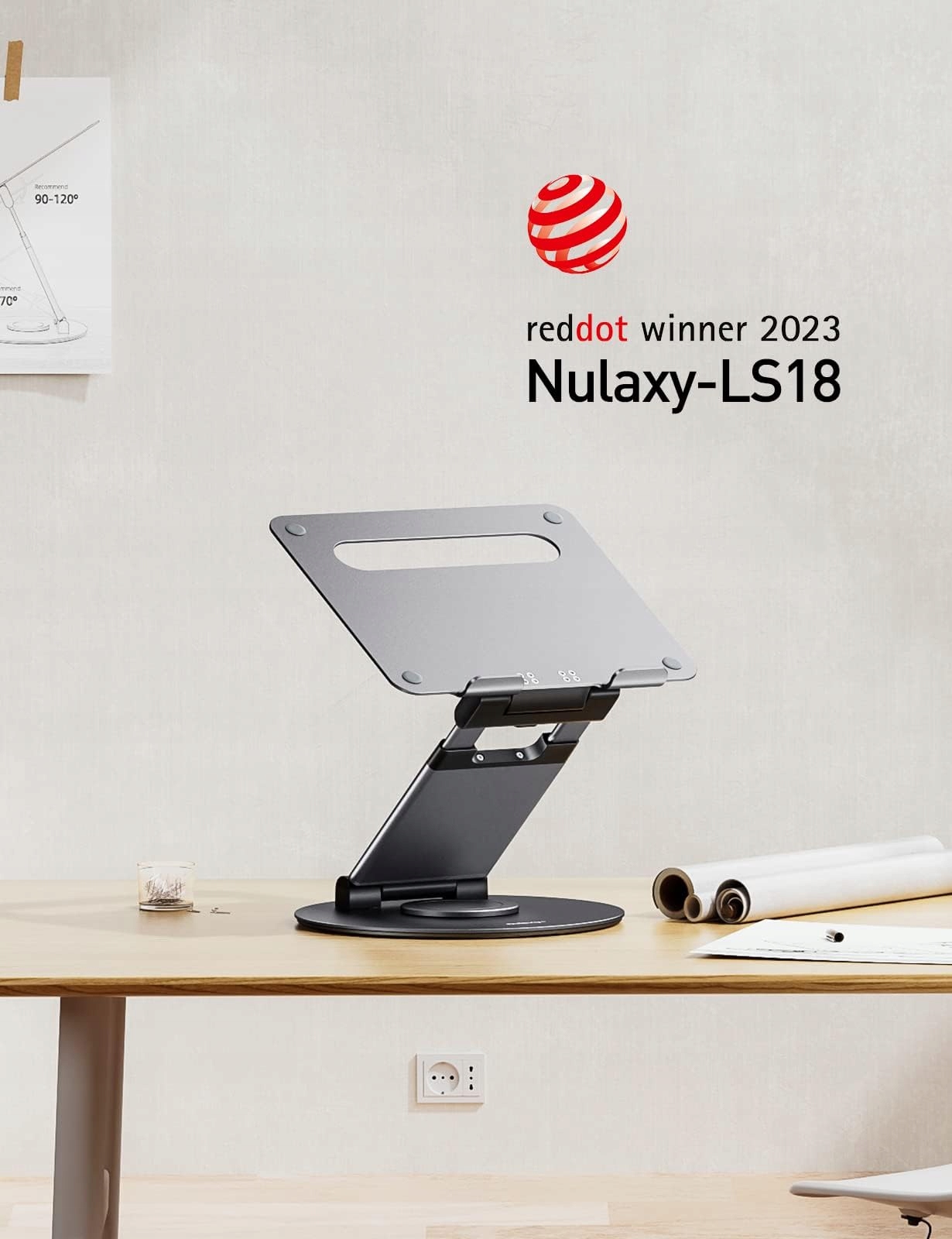 NULAXY ERGONOMICZNY REGULOWANY STOJAK NA LAPTOP DO 17 CALI 360 STOPNI — miniatura 2