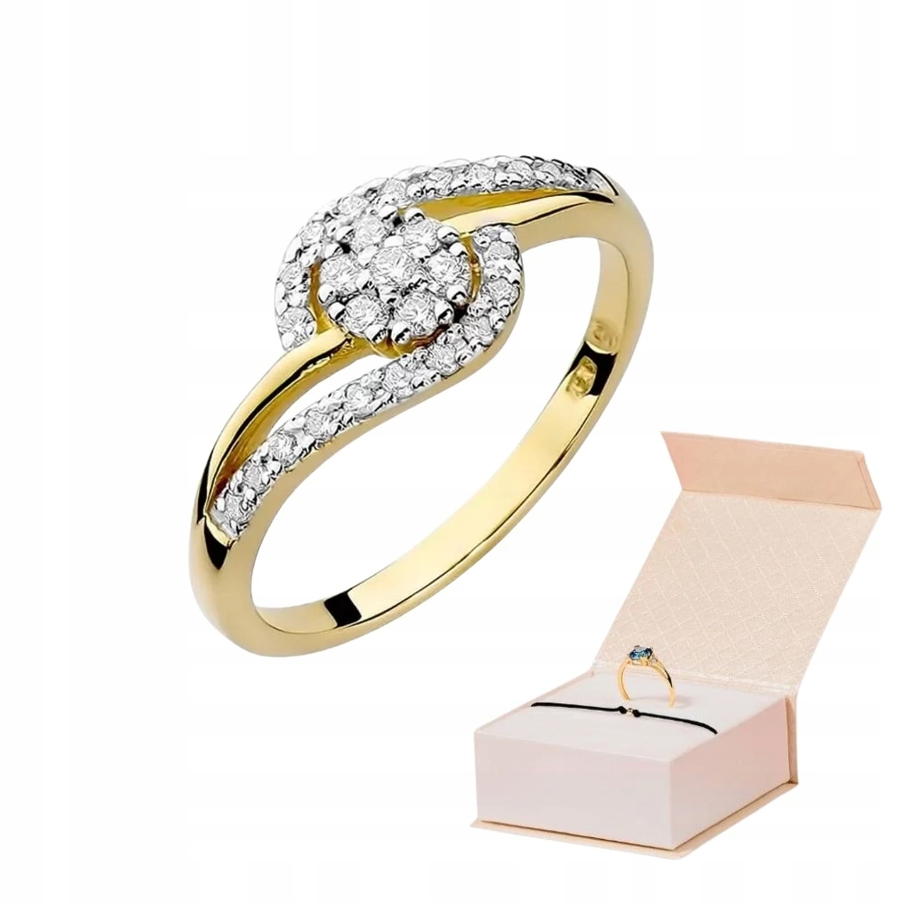 Prstýnek 585 S Diamanty, Jedinečný Vzor Zlatý Náramek