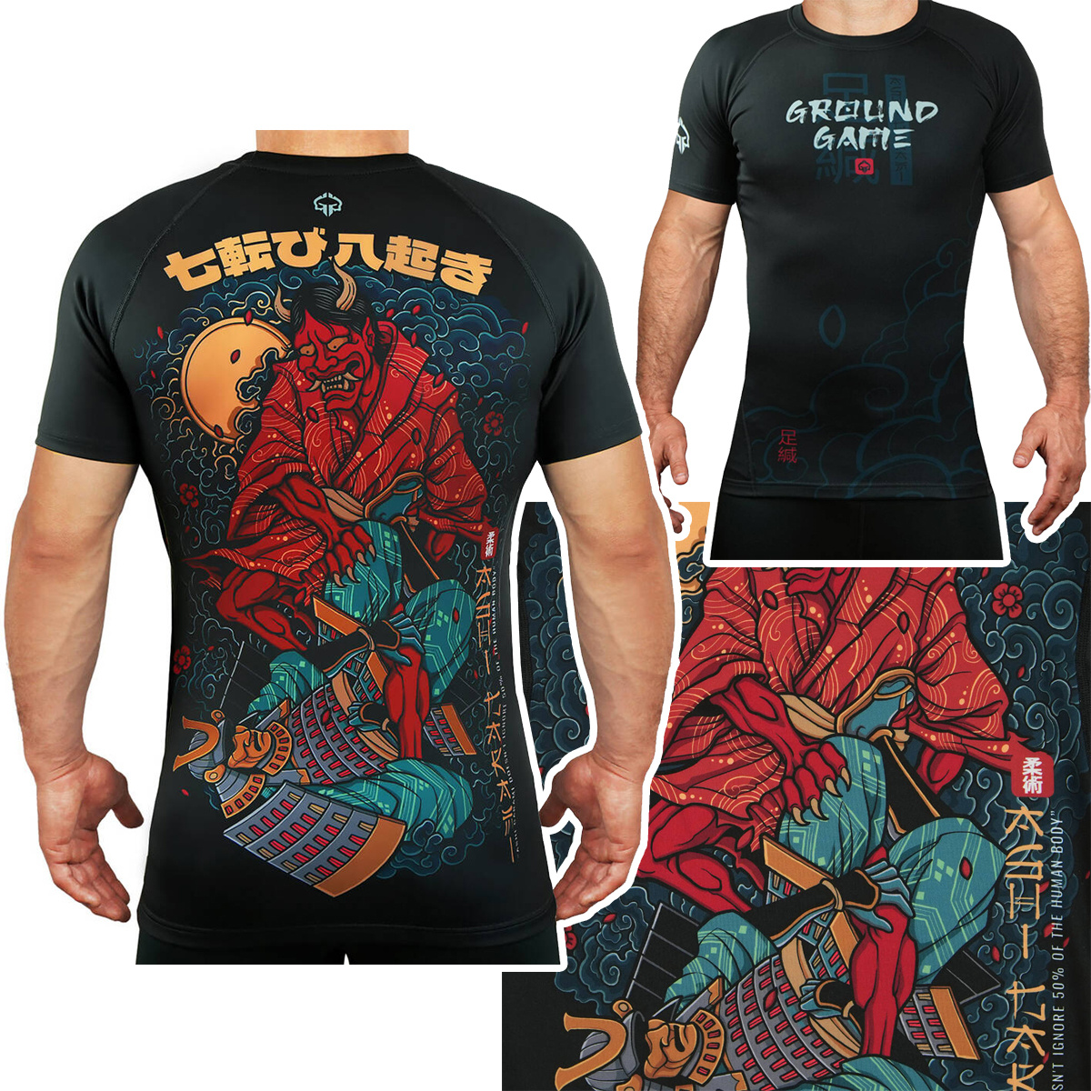 Rashguard pánský s krátkým rukávem Ground Game Ashi Garami vel. M