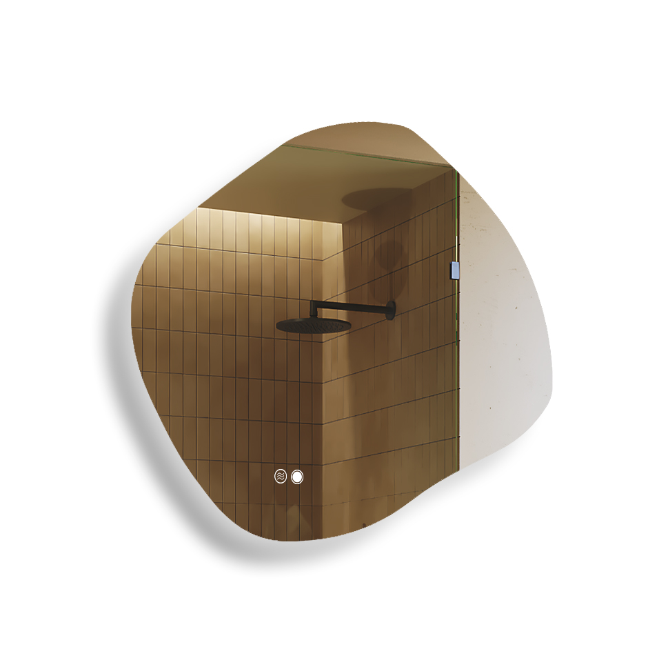 Zrcadlo 94x84 cm, oválné, Led Dual, vypínač, Vyhřívací podložka