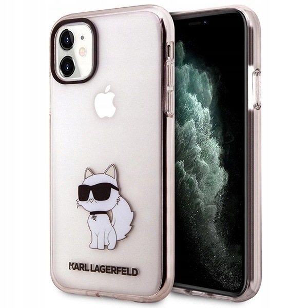 Etui Karl Lagerfeld Ikonik Choupette na iPhone 11 Xr różowe