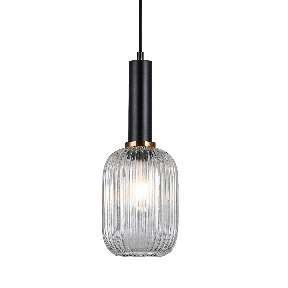 Závesná lampa Antiola PND-5588-1M-BK+CL Italux