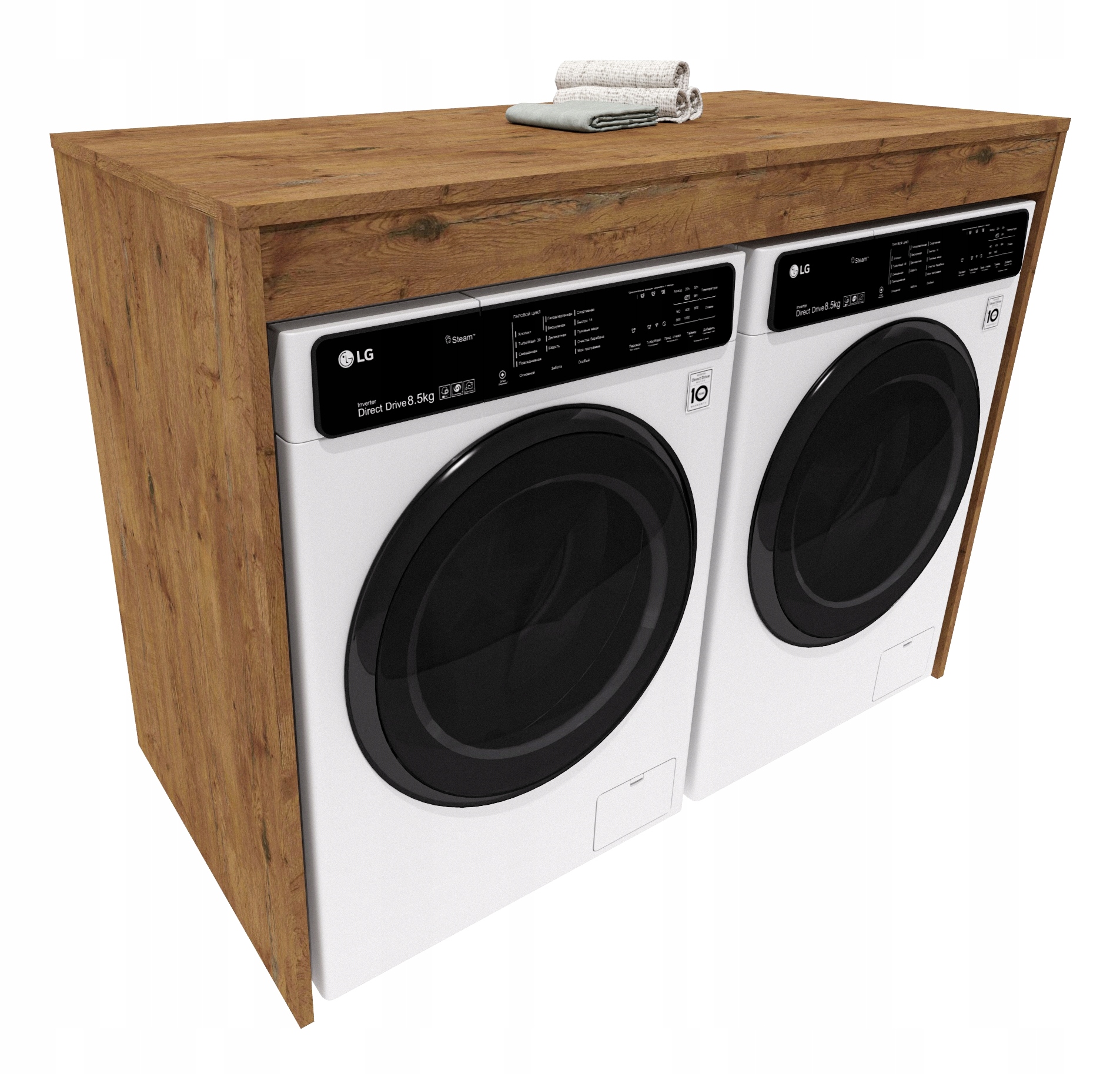 Skříňka pračka sušička regál koupelna zabudovaná úroveň dub lancelot dvojitý