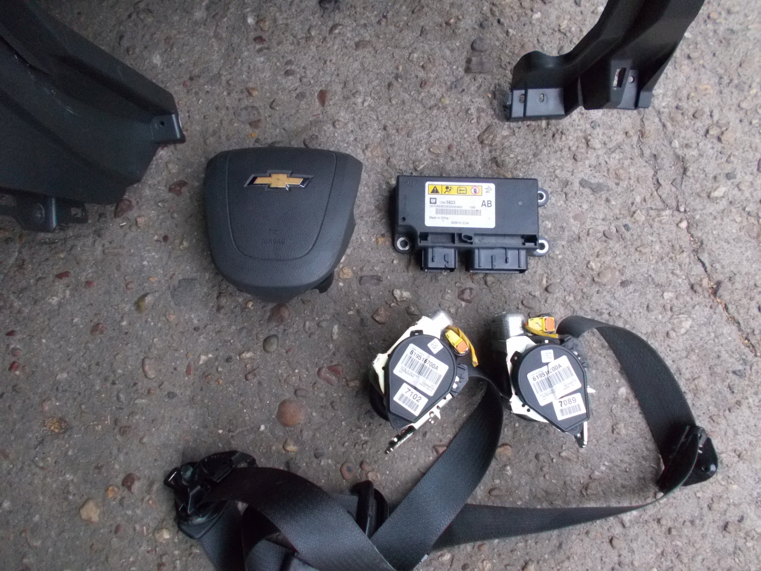 CHEVROLET CRUZE 10R dashboard console tension belts SENSOR airbag