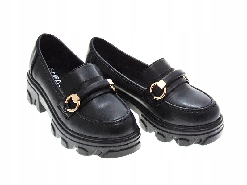 DAMSKIE MOKASYNY PLATFORMA BLACK r.40 Długość wkładki 25.7 cm