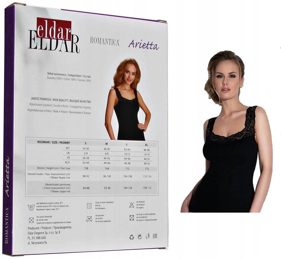 

Eldar Arietta Koszulka z koronką Czarna r.XXL