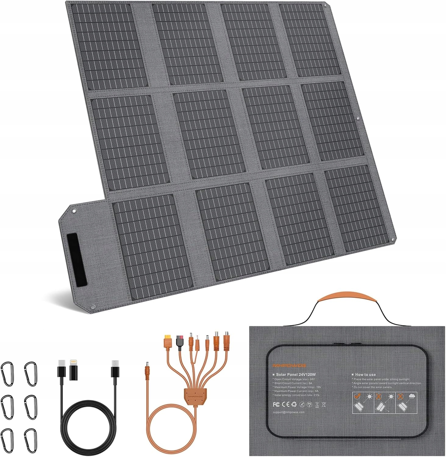 Skládací Solární Panel 120W Usb-c DC Voděodolný