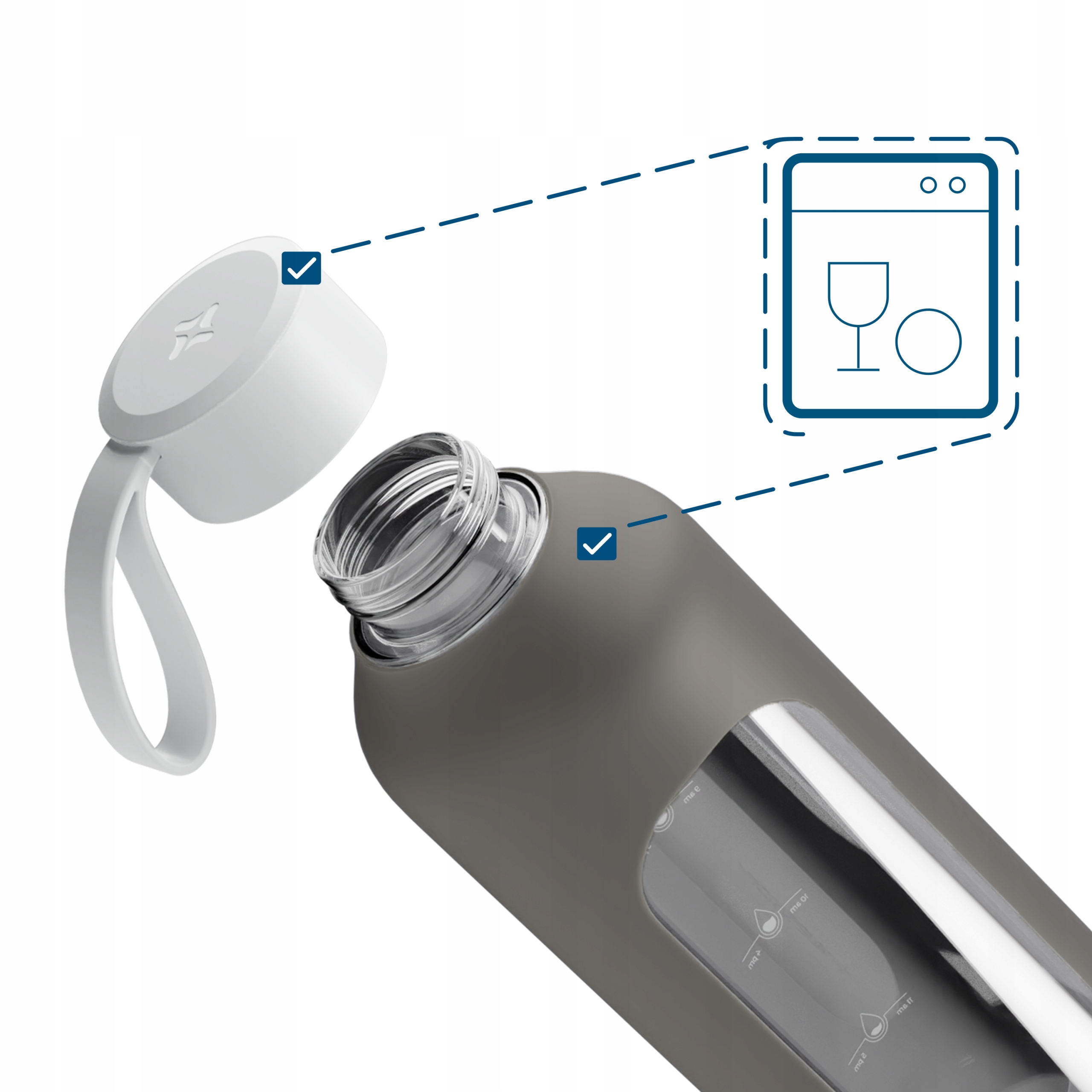 Wessper B1 BOROSILICATE Glasflasche 1 l