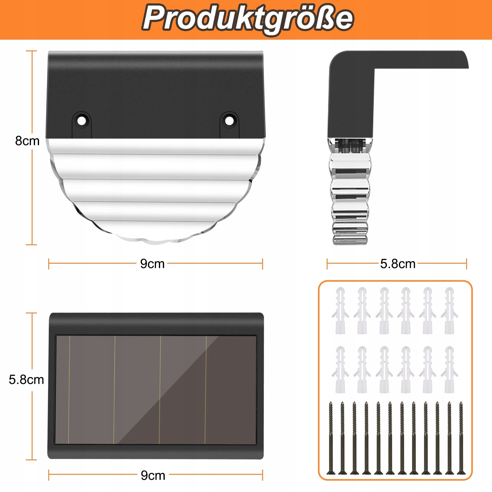 FUQIDUO Solarlampy Zewnętrzne IP65 LED 2 Tryby Ogród Taras 6 Sztuk — miniatura 6