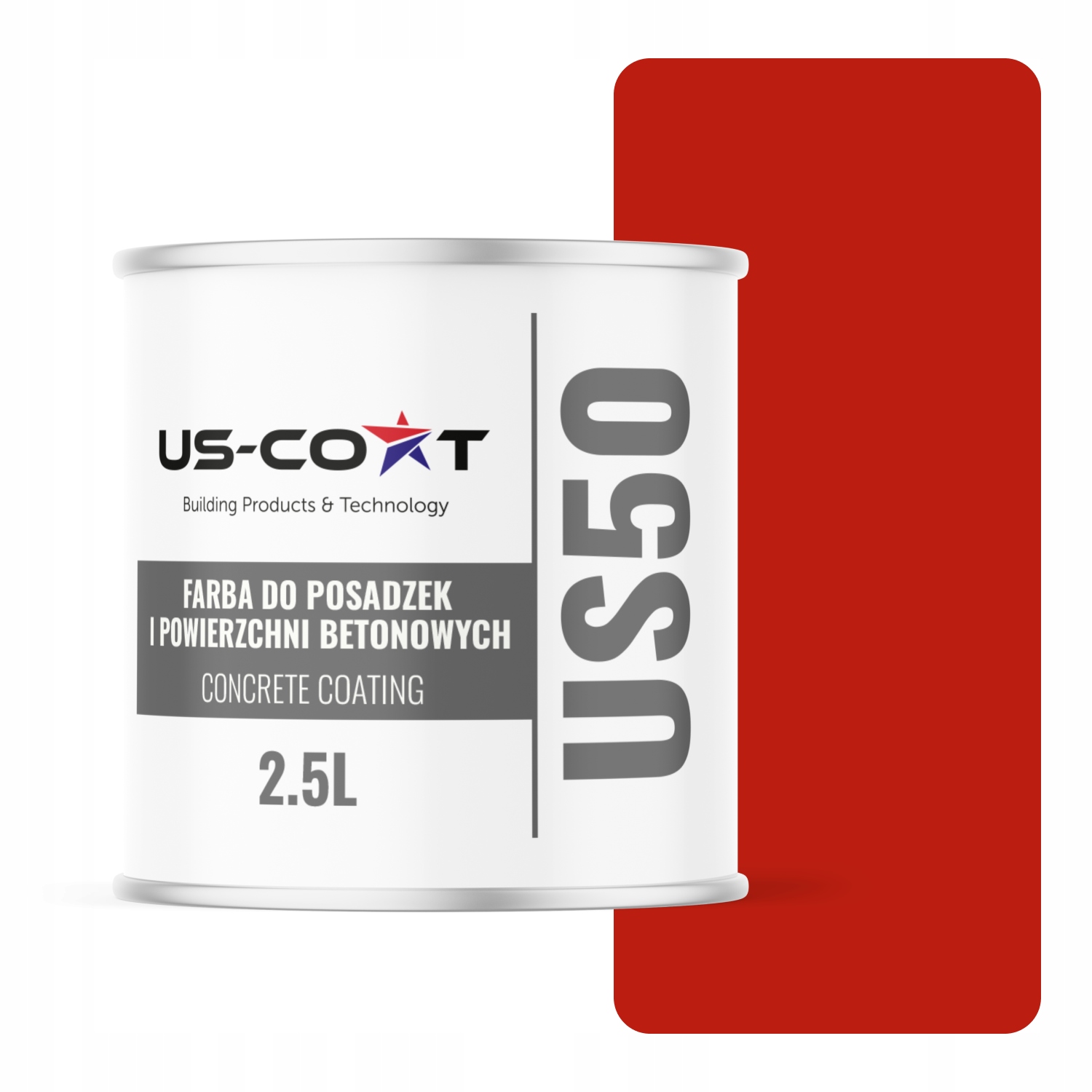 Farba na betón a garážové podlahy odolná voči chémii Červená Ral3020 2,5L