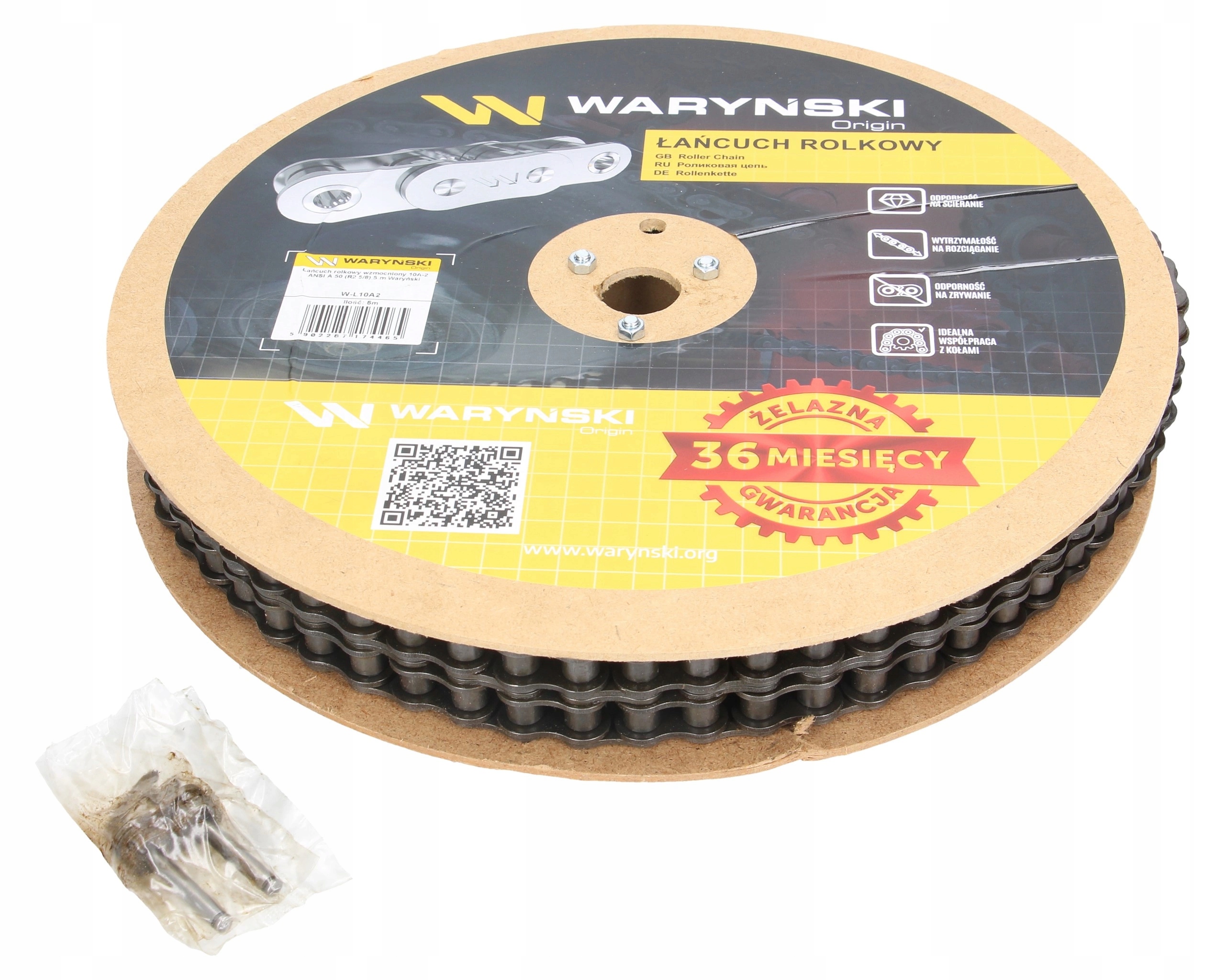 Zesílený válečkový řetěz 10A-2 Ansi 50 (5/8") 5 m Waryński