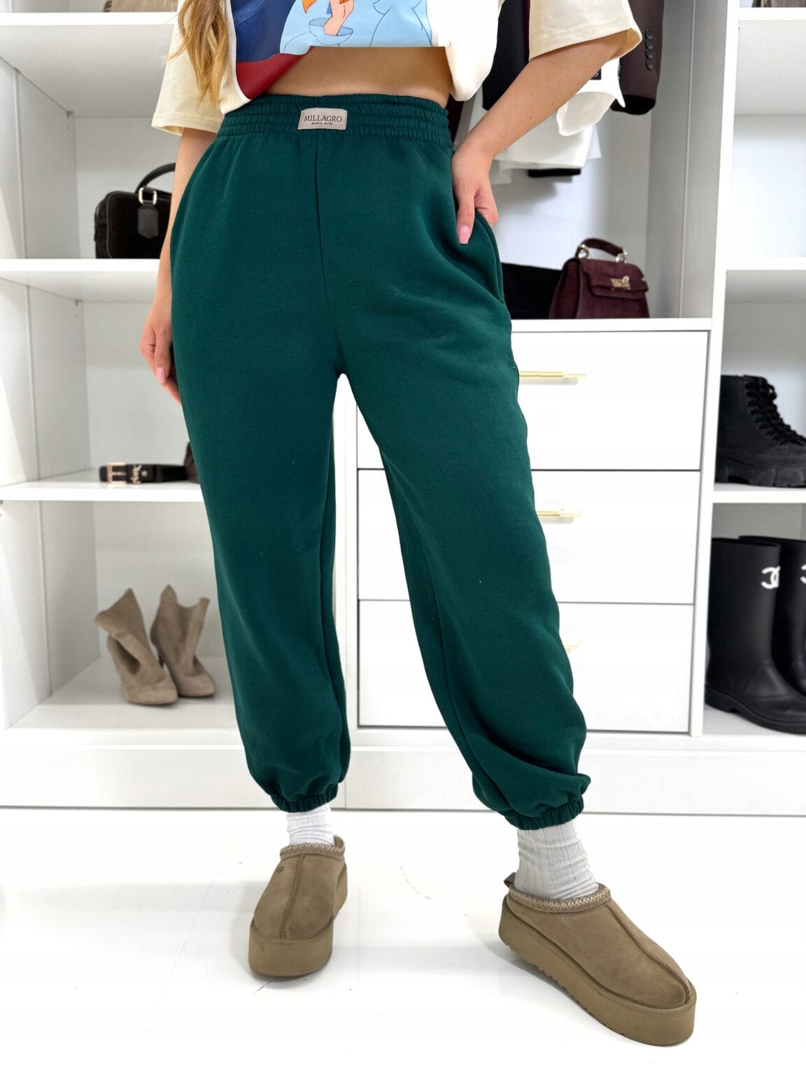 Dresové Kalhoty Typu Joggery Millagro Lahvová Zeleň Uni.