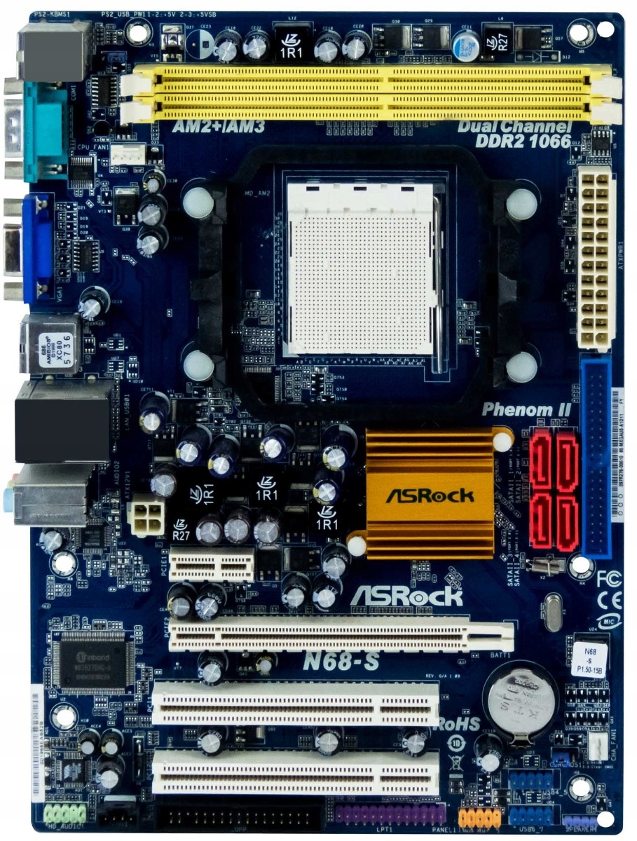 Asrock N68-S s.AM2 DDR2 PCIe Pci mATX